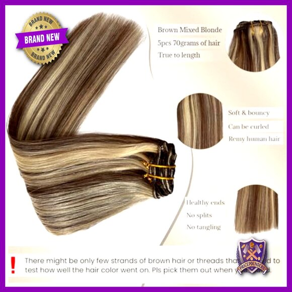 15 Inch Clip-In Human Hair Extensions, Remy Hair, Thick Full Set main image 6